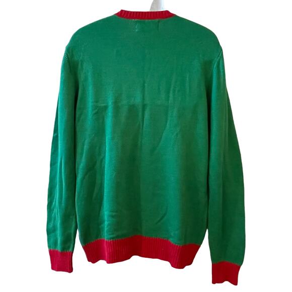 Ugly Christmas Sweater Santa Yourself Selfie Light Up Holiday Sweater Size Large - Picture 3 of 5